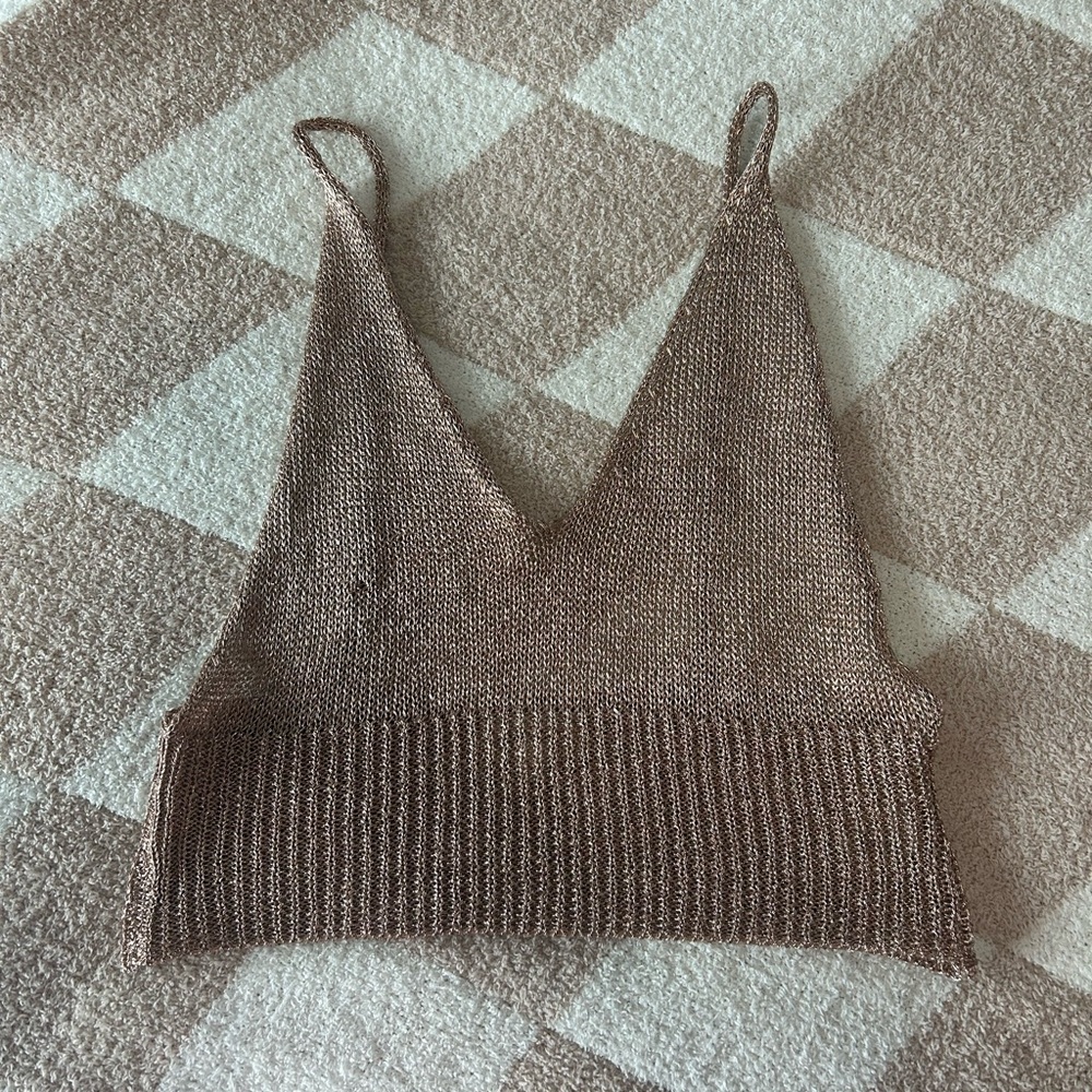 Super down rose gold tank crop top size small